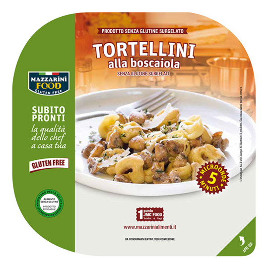 Lihatäytteiset tortellinit kermaisessa herkkusieni-kinkkukastikkeessa