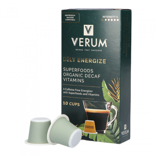Nespresso® koneisiin sopivat kofeiinittomat energia kahvikapselit Verum "Dély Energize", 10 kpl.