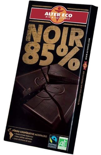 Tummasuklaa 85 % ,100 g, Alter Eco
