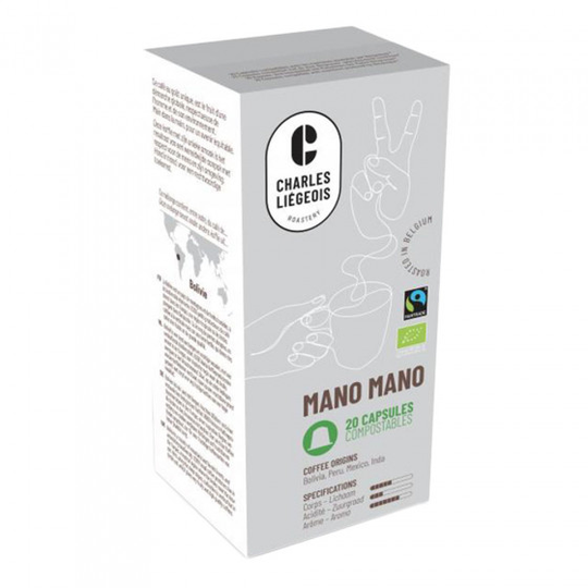 Nespresso® koneisiin sopivat kahvikapselit Charles Liégeois "Mano Mano", 20 kpl.