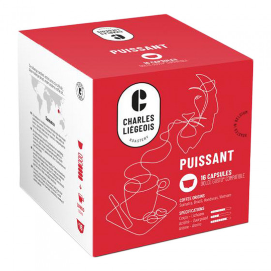 NESCAFÉ® Dolce Gusto® koneisiin sopivat kahvikapselit Charles Liégeois "Puissant", 16 kpl.