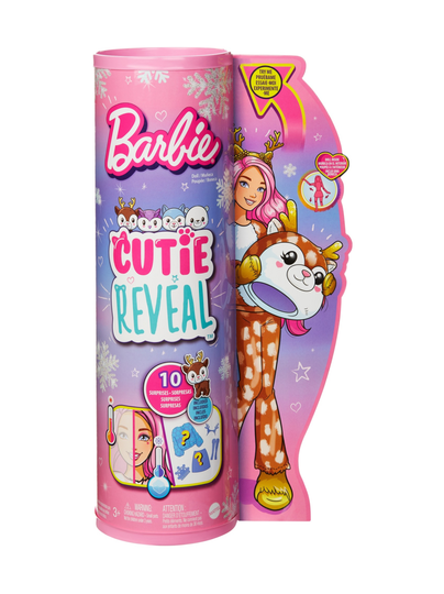 Barbie cutie reveal nukke winter sparkle, peura