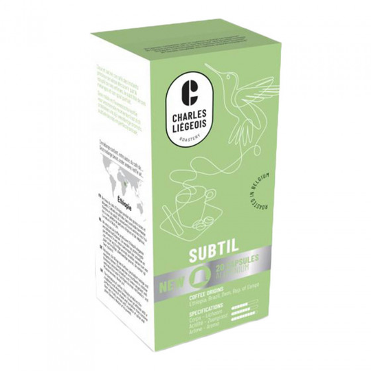 Nespresso® koneisiin sopivat kahvikapselit Charles Liégeois "Subtil", 20 kpl.
